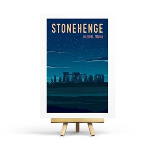 Stonehenge - Retro Travel Postcard by Penpaling Paula
