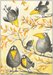 Postcard | Ravens in autumn