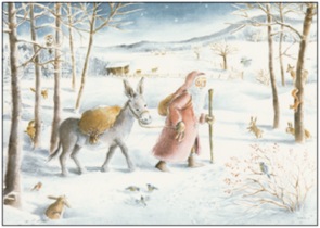 Postcard | St. Nikolaus und der Esel