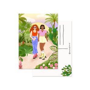 Postcard by Muchable - vrouwen rolschaatsen natuur