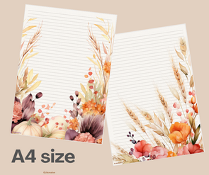 A4 Notepad Autumn Flowers by LNcreative