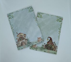 A5 Notepad Mushroom Houses - by StationeryParlor