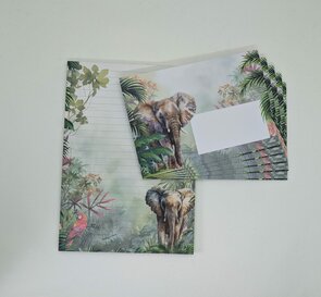 A5 Notepad + Envelopes Elephant - by StationeryParlor