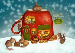 Postcard Ila Illustrations 177 - Ila's bakery