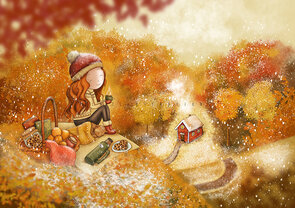 Postcard Ila Illustrations 159 - Winter hike