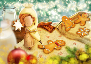 Postcard Ila Illustrations 146 - Gingerbread friend