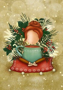 Postcard Ila Illustrations 105 - Christmas hot chocolate