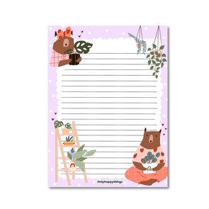 A5 Bears & plants Notepad - Double Sided - by Only Happy Things