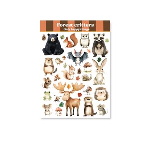 A6 Stickersheet Forest critters - Only Happy Things