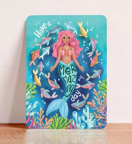 Postcard Mermazing Birthday - Aniet Illustration