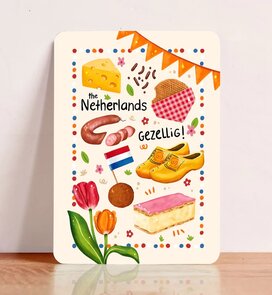 Postcard typisch Nederlands - Aniet Illustration