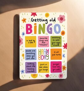 Postcard Getting Old Bingo - Aniet Illustration