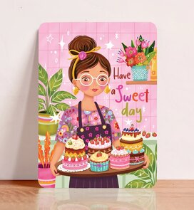 Postcard Happy a Sweet Day - Aniet Illustration