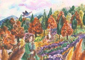 Postcard Romyillustrations - Autumn Woods Melodies