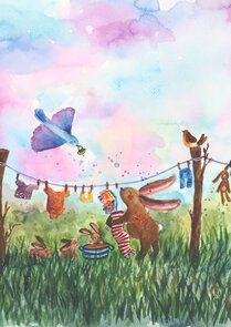 Postcard Romyillustrations - Baby Konijntjes