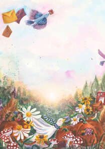 Postcard Romyillustrations - Post en Paddestoelen