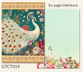 Illustrated little notebook Gwenaëlle Trolez Créations - Blue Peacock