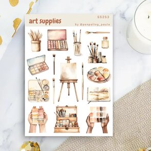 Art Supplies - Sticker Sheet by Penpaling Paula