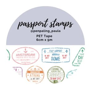 Passport Stamps - PRE-CUT PET-tape by Penpaling Paula