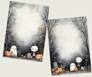 A5 Notepad Ghost and Skeleton by LNcreativePapers