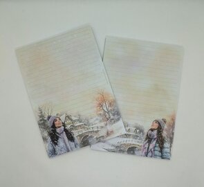 A5 Notepad Winter Girl - by StationeryParlor