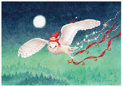 Postcard 482 by Katja Saario - Owl Flight