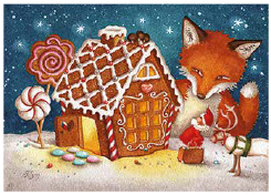 Postcard 347 by Katja Saario - Christmas Gingerbread House 