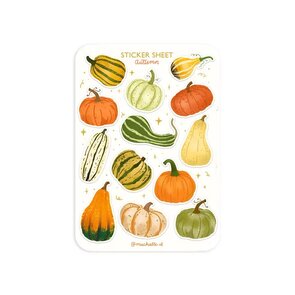 A6 Stickersheet by Muchable | autumn halloween pumpkins pattern