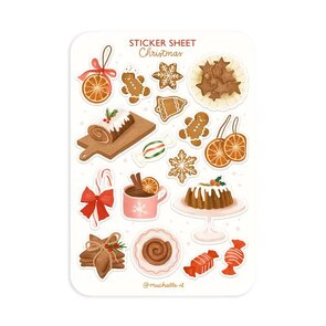 A6 Stickersheet by Muchable |  Kerst - Christmas food cakes