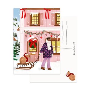 Christmas Postcard by Muchable - capybara in snow