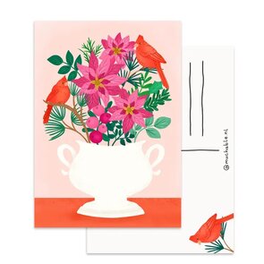 Christmas Postcard by Muchable - red cardinals