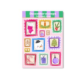 A6 Stickersheet December stamps - Only Happy Things