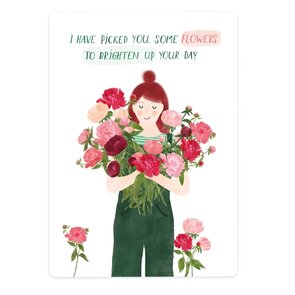 The Lemonbird Postcard | peony flowergirl - pioenrozen bloemenmeisje