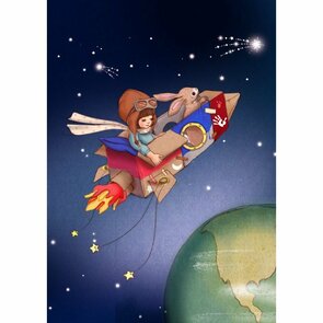 Postcard Belle and Boo | Little Rocket Ship