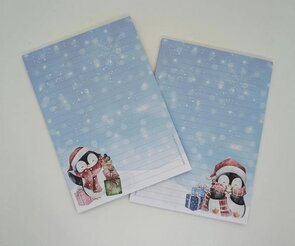 A5 Notepad Christmas Penguin - by StationeryParlor