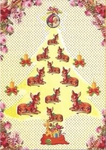 Postcard Caatje | Christmas Tree Deer