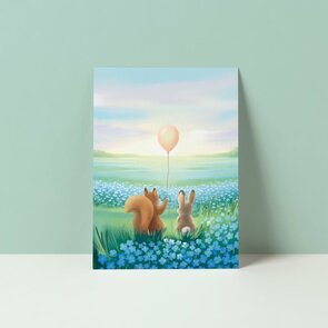 A6 Postcard from Studio Poppybird - Veld van vergeet-me-nietjes