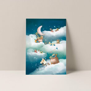 Postcard from Studio Poppybird - Wolken Sinterklaas