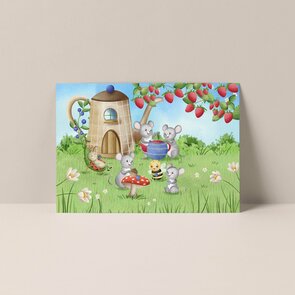 A6 Postcard from Studio Poppybird - Theekransje