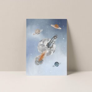 A6 Postcard from Studio Poppybird - Raket