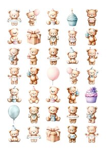 Stickersheet Birthday bears