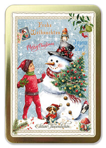 TS058 Tausendschön golden metal box - Weihnachten – Im Schnee
