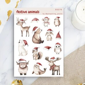 Festive Animals Sticker Sheet by Penpaling Paula