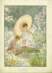 Postcard Margareth W. Tarrant | Little Girl with Parasol