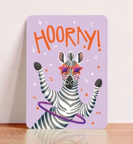 Postcard Hooray Zebra - Aniet Illustration