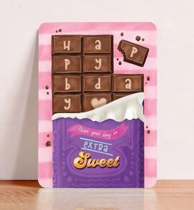Postcard Happy Birthday Chocolate - Aniet Illustration