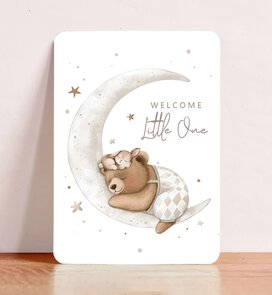 Postcard Welcome Little One Moon - Aniet Illustration