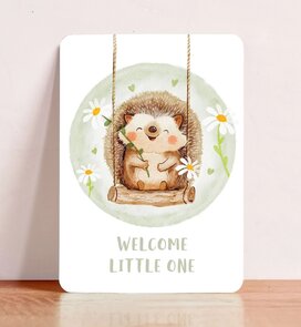 Postcard Welcome Little One Hedgehog - Aniet Illustration