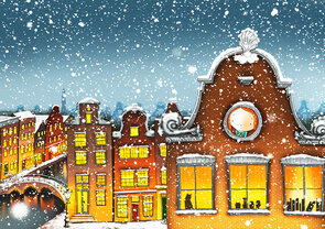 PRE ORDER: Postcard Ila Illustrations 218 - Snowy Amsterdam