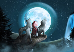 PRE ORDER: Postcard Ila Illustrations 223 - Howling at the moon